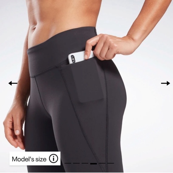 NWT Reebok Womens Lux Leggings Gym High Rise Workout Black Premium Tight… - Picture 6 of 14